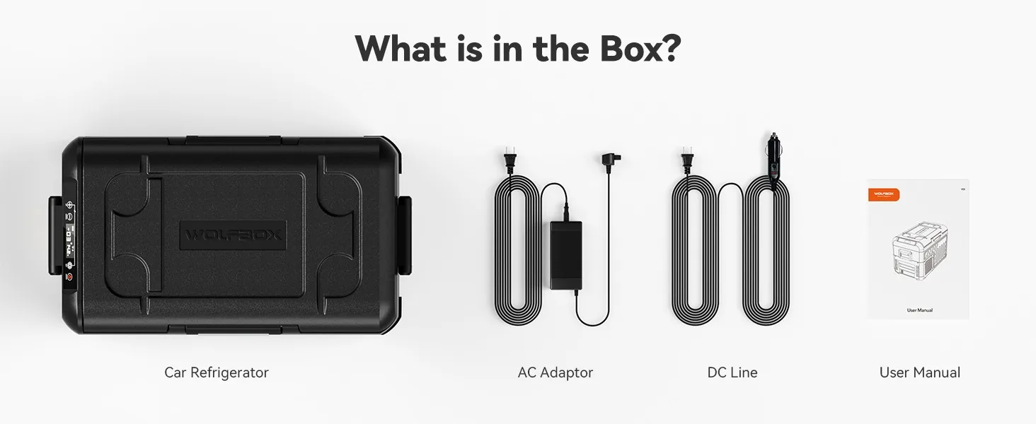 12v CAR FRIDGE PACKAGE CONTENTS