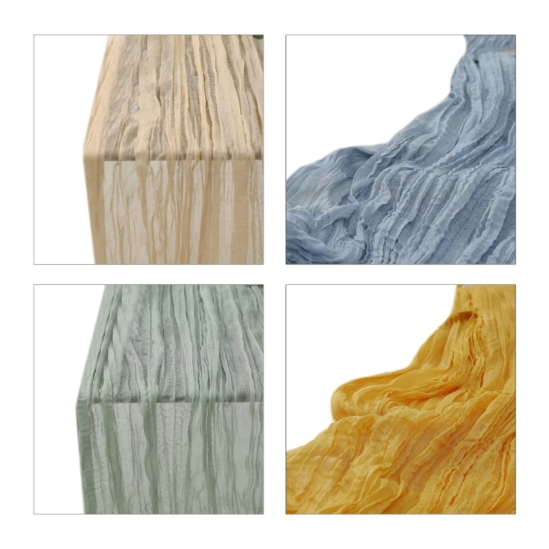 

Сервировка стола из марли Обеденная полупрозрачная марлевая дорожка для стола Старинные рождественские банкеты Украшения для