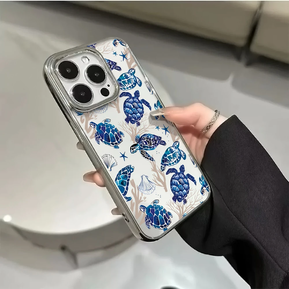 Luxury Sea Turtle Marine Case - Clear Plating Shockproof Design