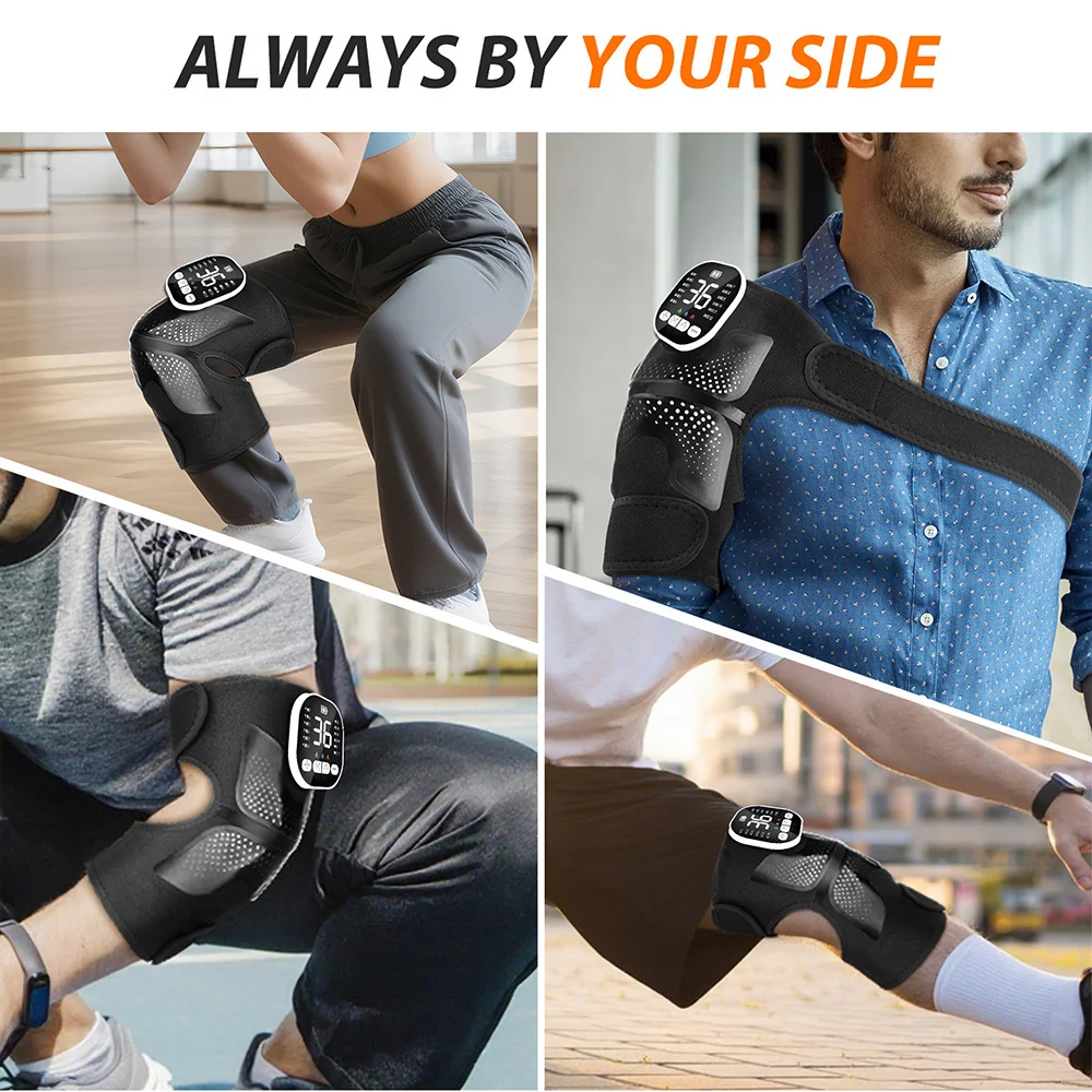 Wireless Electric Knee Massage Smart Heating Red Light Massage Therapy Ems Hot Compress Vibration Leg Massager Joints Relaxation