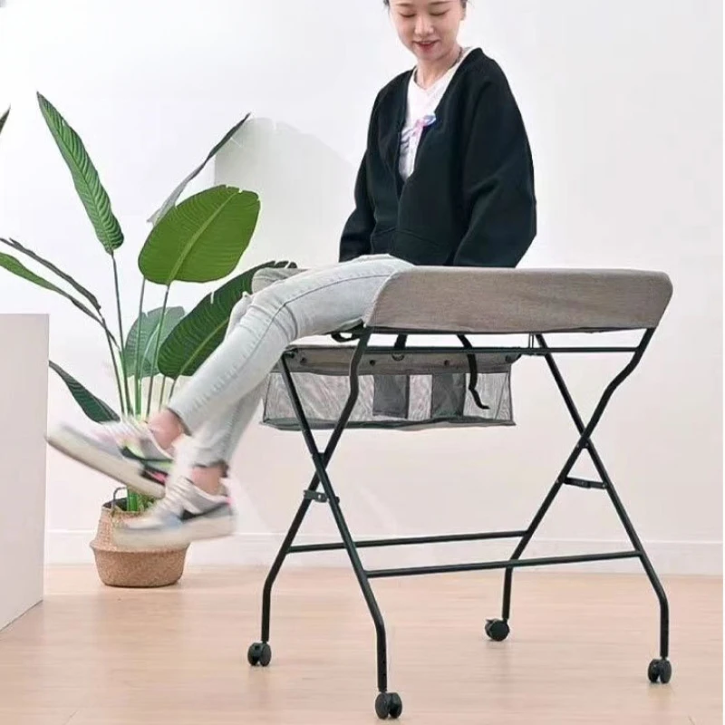 Baby changing table diaper clothes nursing desk newborn massage touching foldable multi-functional bed blue