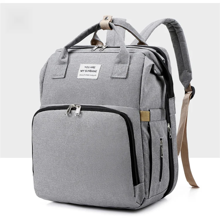 Nova bolsa dobrável multifuncional para mamãe e bebê, bolsa para mamadeira e fraldas, mochila para dormir_voghion.com