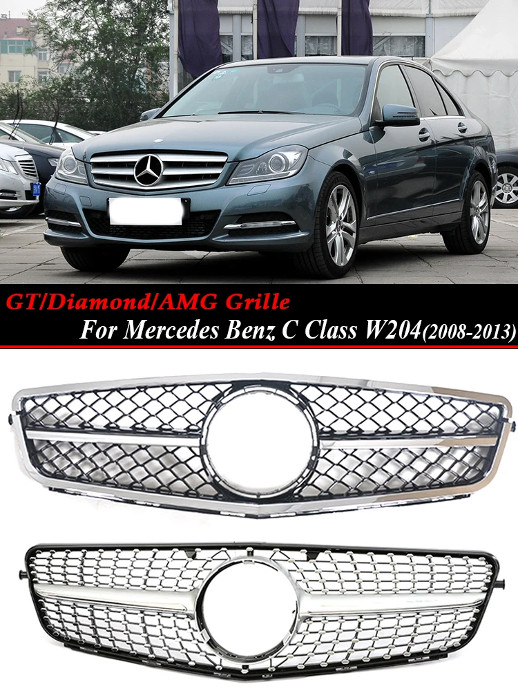

Для Mercedes Benz C Class W204 2008-2013 GT AMG Алмазный звездный стиль передний бампер решетка Впускной нижний радиатор решетка аксессуары