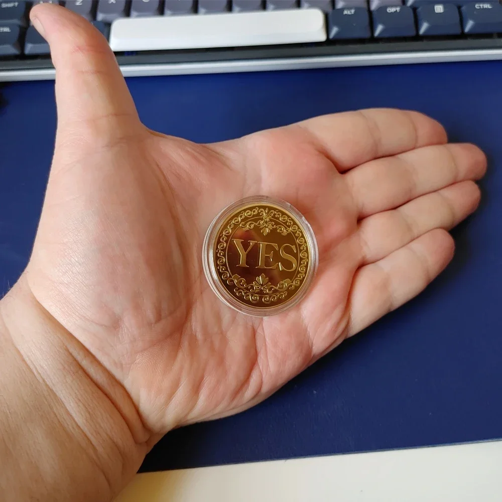 1pc Yes No Coin 3D Embossed Flipping Challenge Coin Decision Maker Lucky Diameter 40mm Commemorative Coins Collection - Image 3