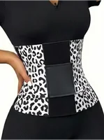 Ceinture amincissante pour femme à imprimé léopard, double ceinture, fermeture réglable, haute compression, contrôle du ventre 3