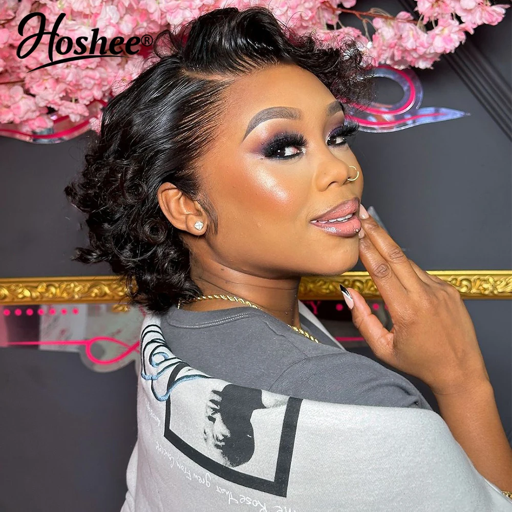 Short Bob 4x4 Lace Closure Wig 13x4 Lace Front Wig Pre Plucked Loose Deep Wave Frontal Human Hair Wigs For Women 180% Remy