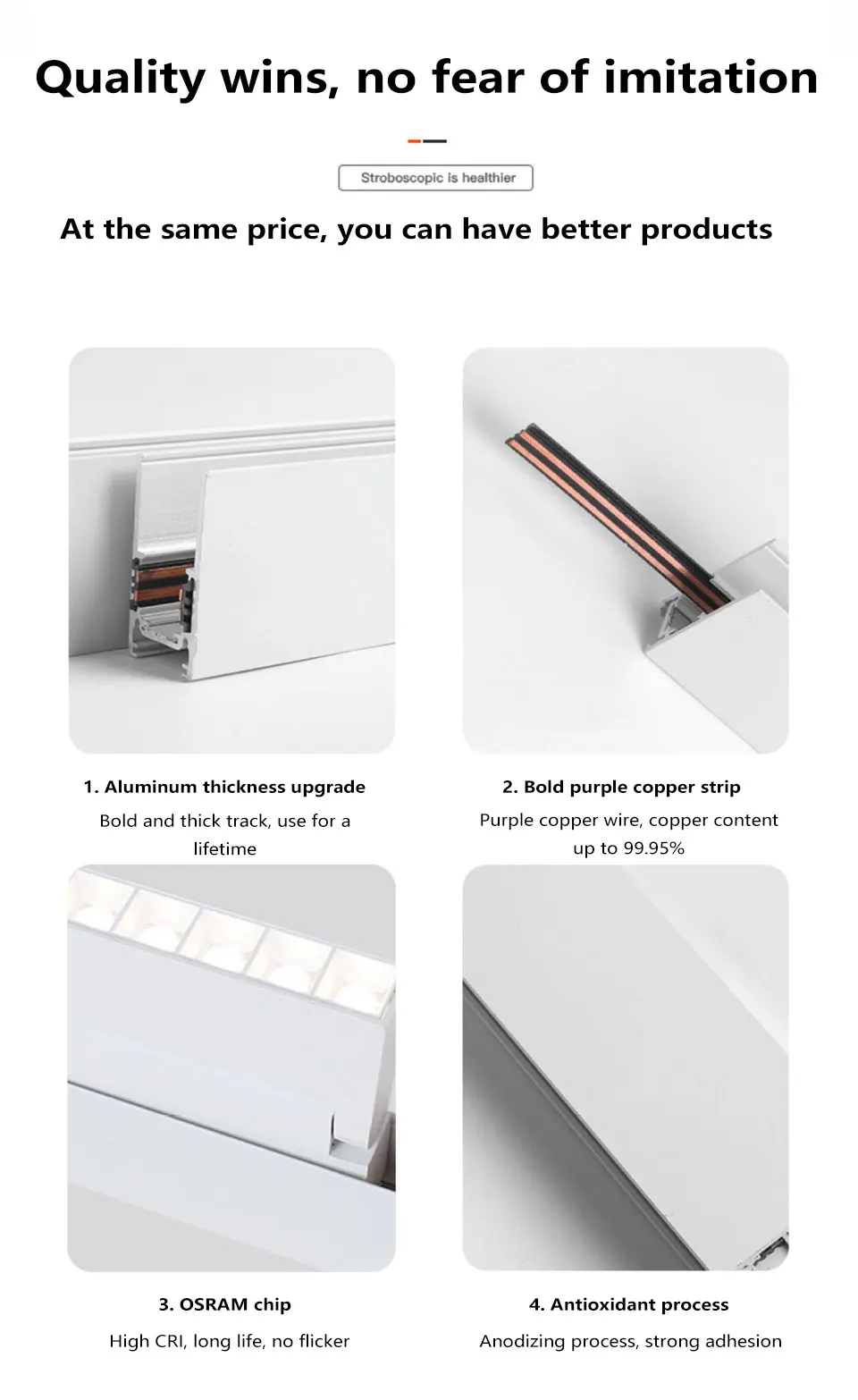 Description Picture 3 of itemWhite LED Magnetic Track Light System 48V Tuya Zigbee DALI Smart Dimmable Magnetic Track Lighting Magnet Spotlight Grille Lamp