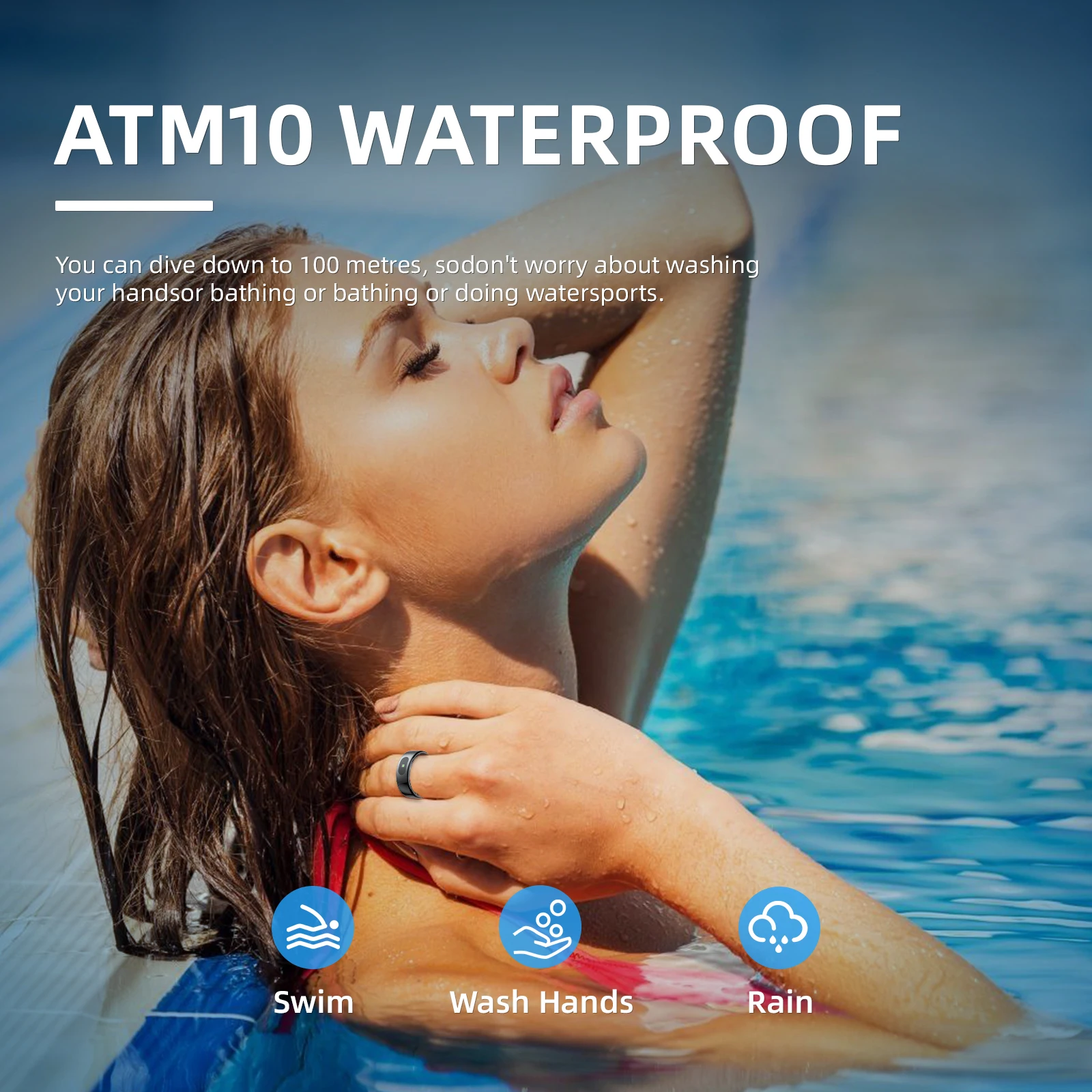 R08 Smart Ring with Charging Control Function Men Women Health Sleep Heart Rate Monitoring IP68 5ATM Waterproof Multi-sport Mode - 4