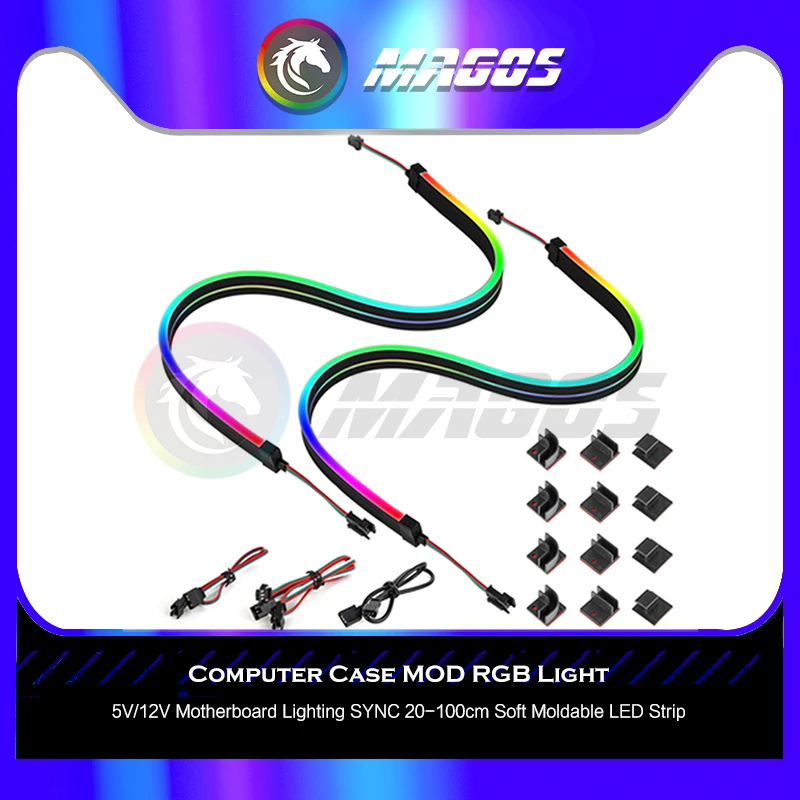 PC Desktop Computer Gamer Cabinet 5V/12V LED Belt Light Pollution 20-100cm Support Motherboard SYNC