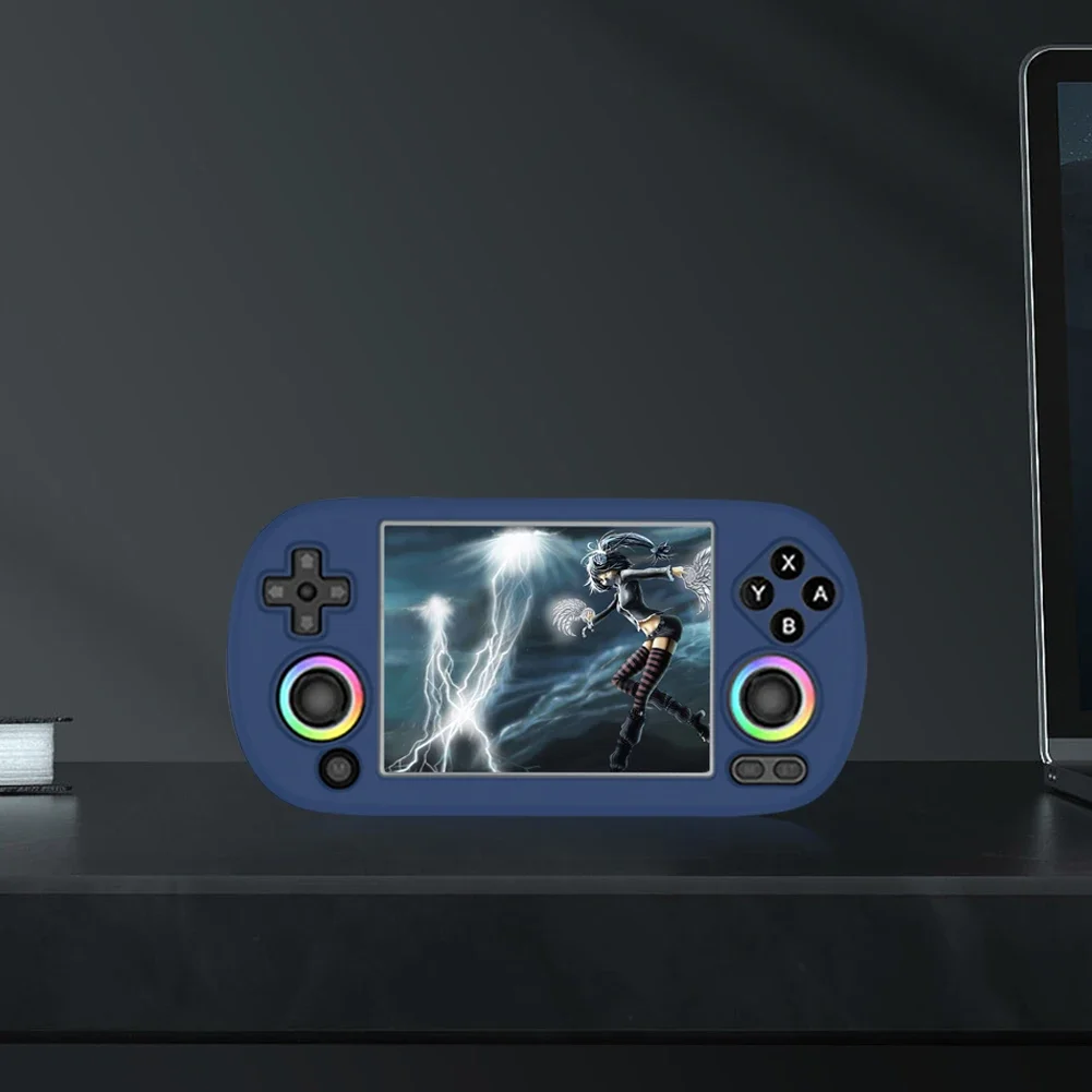 Silicone Protective Cover Shockproof Protector Shell Sleeve Anti-Scratch Soft Skin Cover Case with Lanyard for ANBERNIC RG40XX H