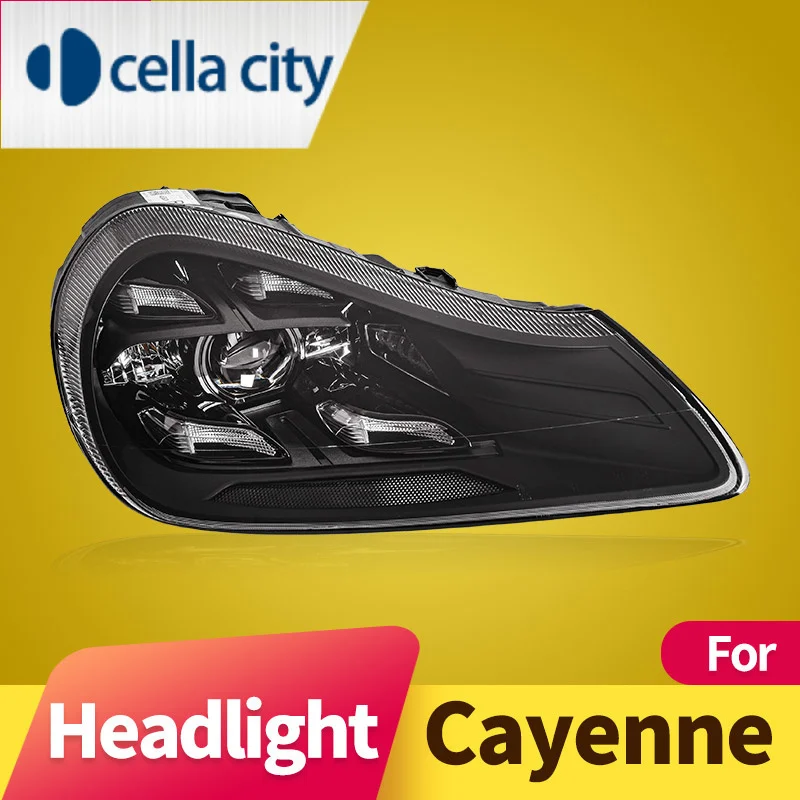 

Передняя фара в сборе для Porsche Cayenne 2007-2010, лампа головного света, проектор DRL, динамические автомобильные аксессуары