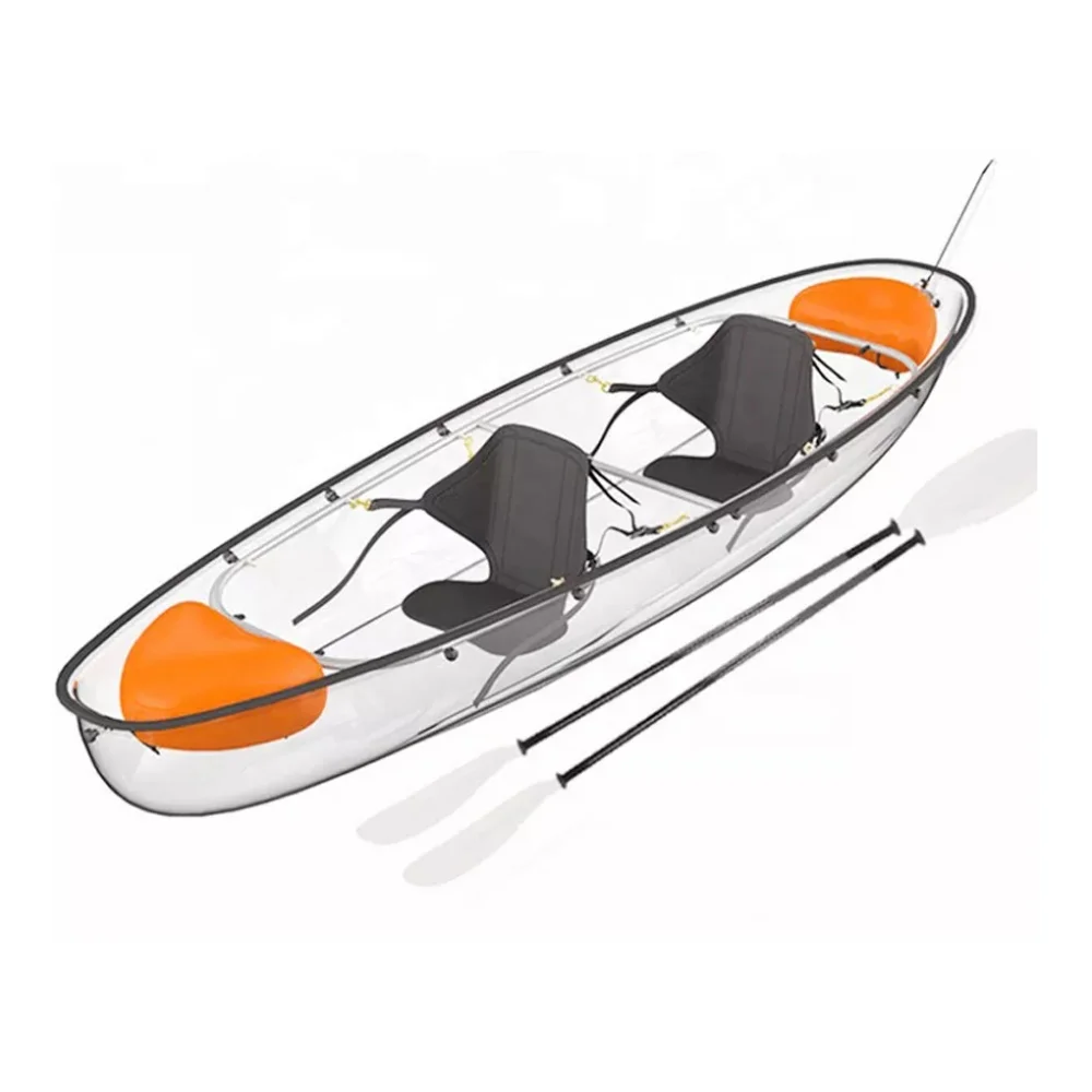 Canoa Trasparente 2 Persone Pc Crystal Glass Canoa Kayak E Pesca Custodia In Legno Clear 6Mm Canoa Lldpe Lakes & Rivers 3.1 - 4M