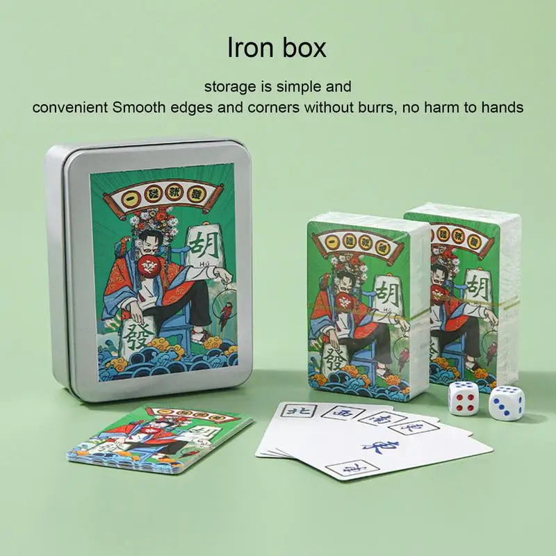 Chinese Mahjong Card Game Waterproof Mah Jong Playing Card Classic Game 144-Card Deck Mahjong Playing Card For Family Gatherings 3