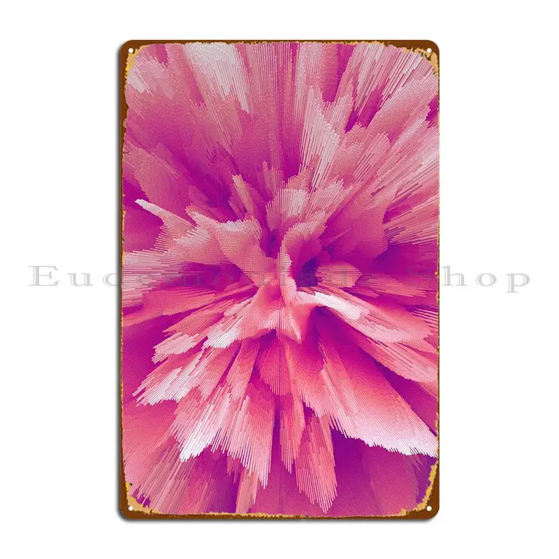 

Photo Pink Flowers Peonies Metal Sign Rusty Design Cave Designing Wall Decor Tin Sign Poster