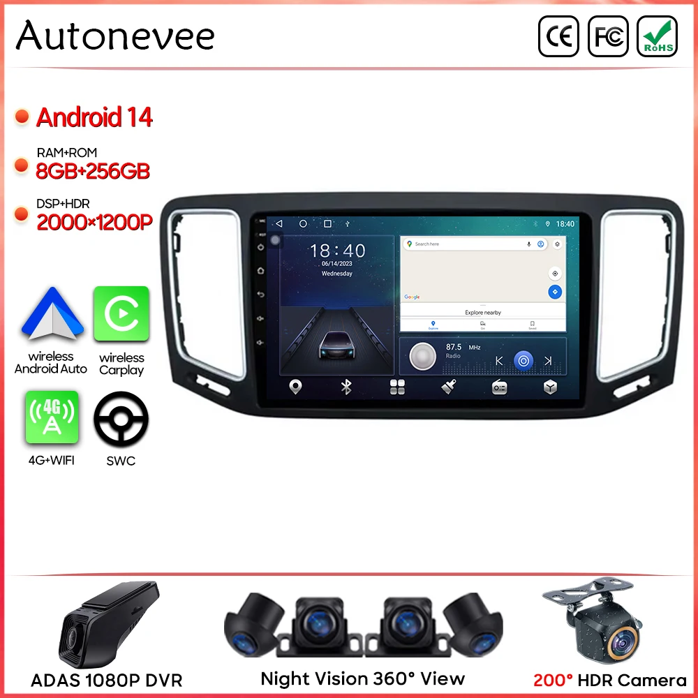 Car Radio Stereo car radio car multimedia player For Volkswagen VW Sharan SEAT Alhambra 7N 2010- Android Auto Multimedia Player GPS Carplay 4G BT Wifi Video