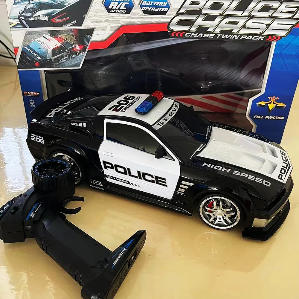 Rc Car Boys Toys 1/12 Remote Control Police Cars with Light Radio Controlled Drift Cars High Speed Children Gift Electric Model 2
