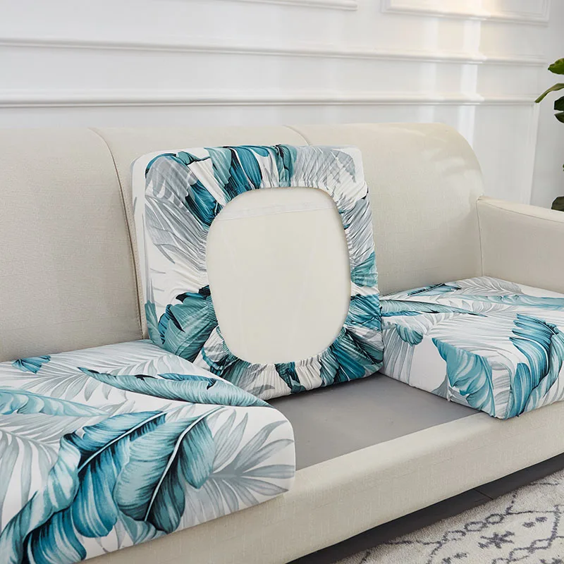 Floral Printed Sofa Seat Cushion Cover for Living Room Stretch Elastic Sofa Slipcover L Shape Corner Couch Cover 1/2/3/4 Seater 5