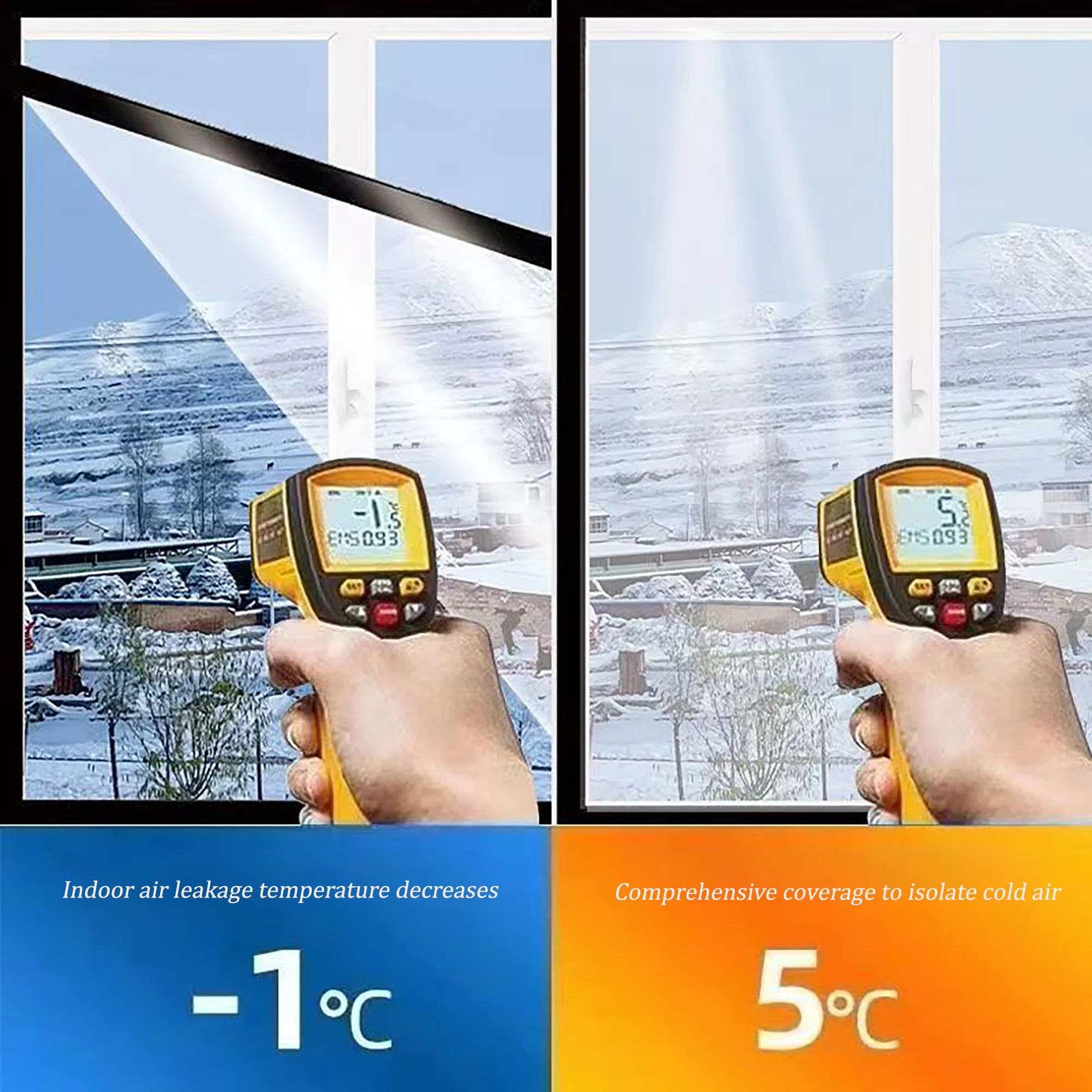 Window insulation film, winter indoor windproof and warm windows, energy-saving transparent film, screen window, door curtain