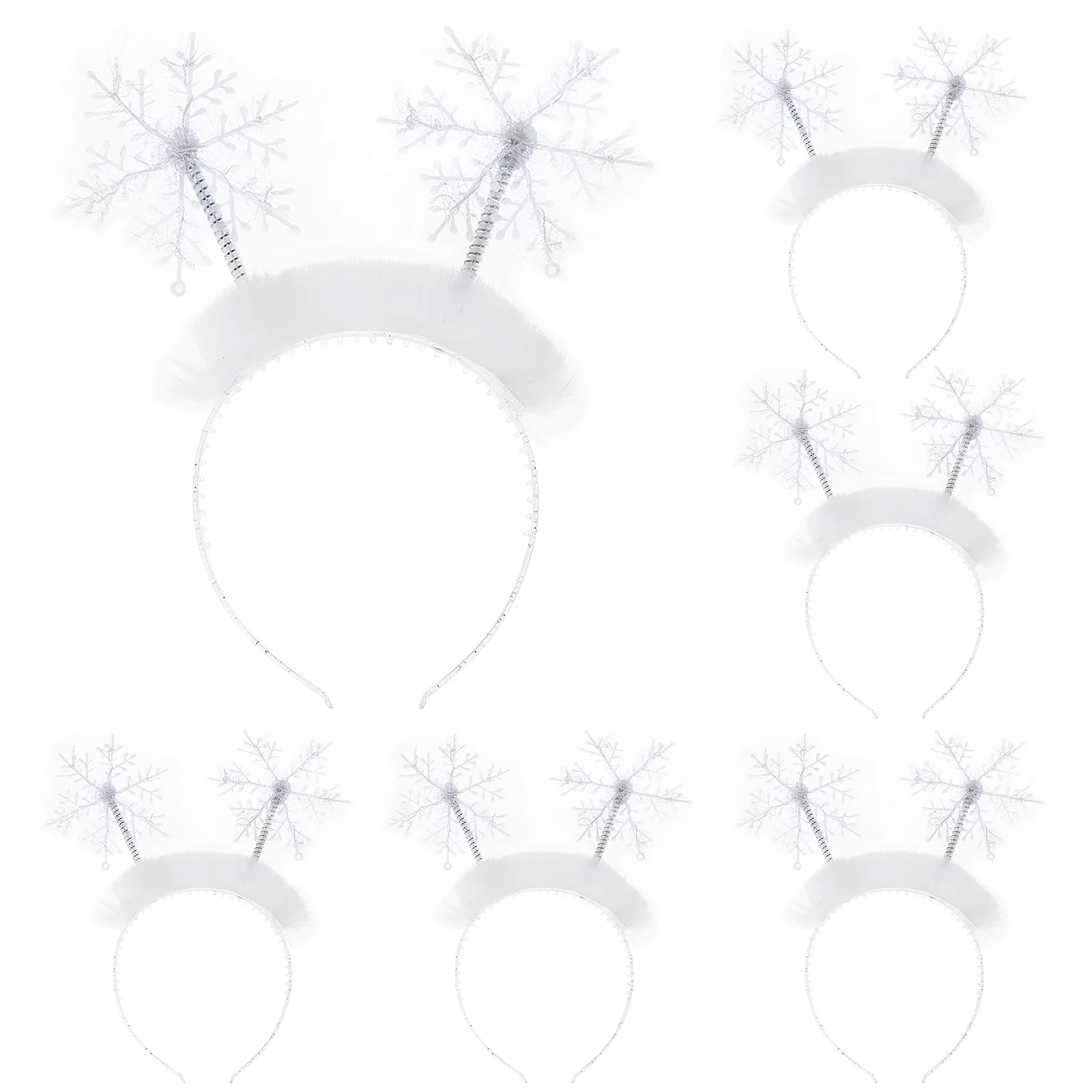 

Minkissy Christmas Decor Snowflakes Head Boppers Snowflake Headband Snowflake Hair Hoops Christmas Party Cosplay Supplies