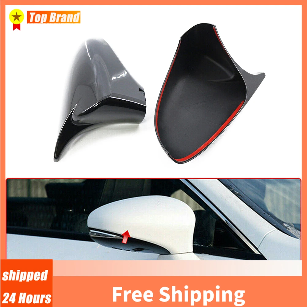 2pcs Bright Black Car Side Mirror Cover For Lexus Is Xe30 Is250 Is300h