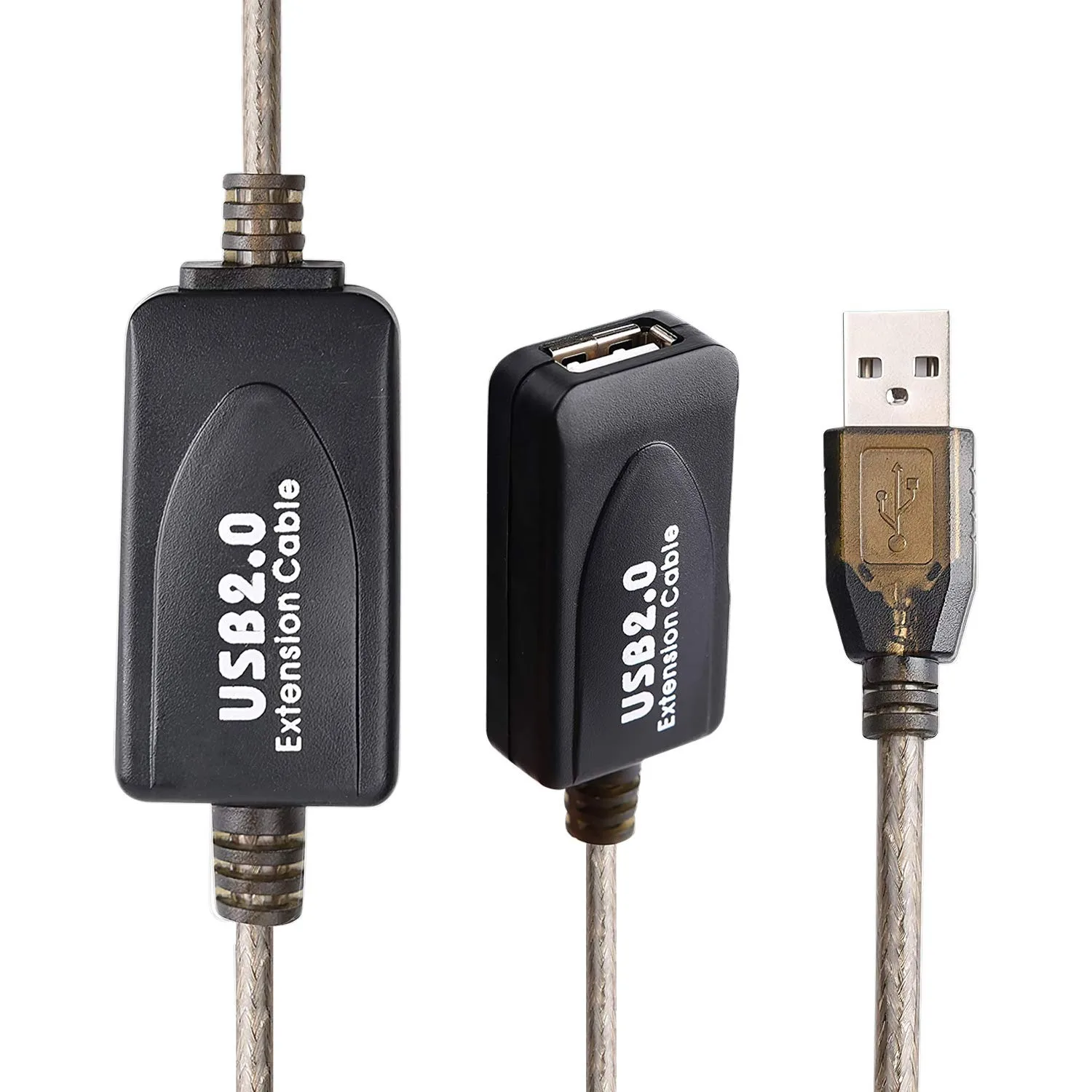 High-Speed USB 2.0 Extension Cable with Active Repeater - A Male to Female
