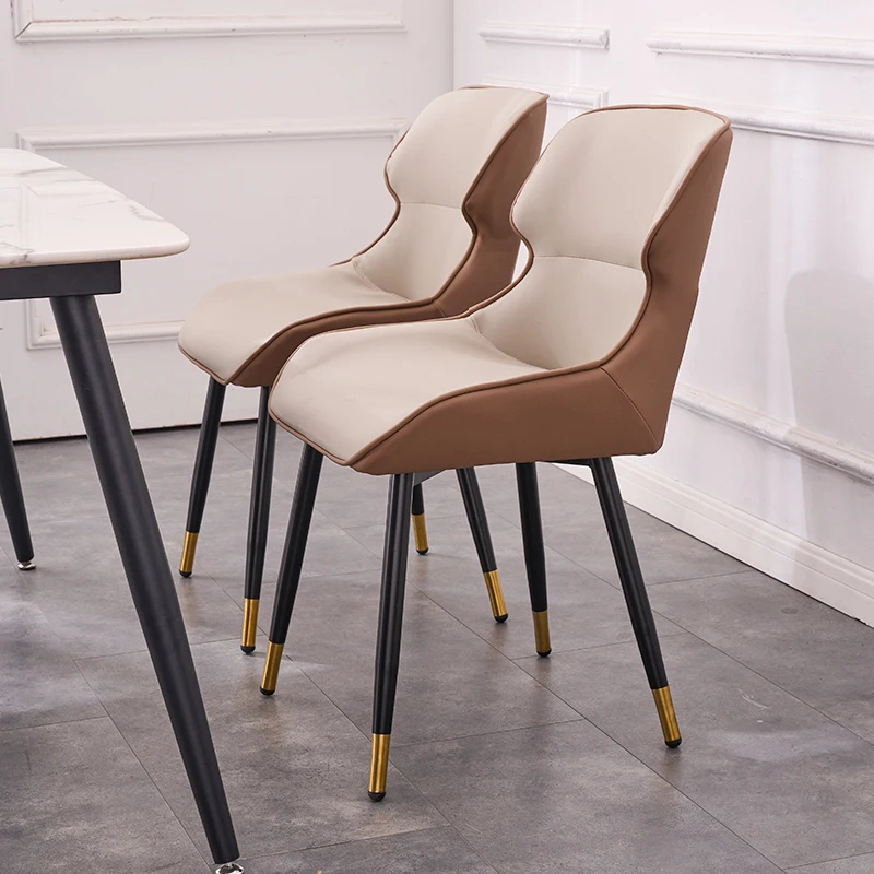 

Металлические дизайнерские обеденные стулья, кожаный стол, шезлонг, эргономичный современный стул для гостиной, уникальная мебель для дома