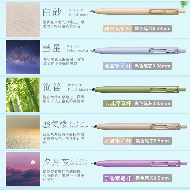 Gel Pens UNI Uni-ball One Small Thick Core 0.5/0.38mm Black Signature Pen Summer Limited Low Center of Gravity Stationery