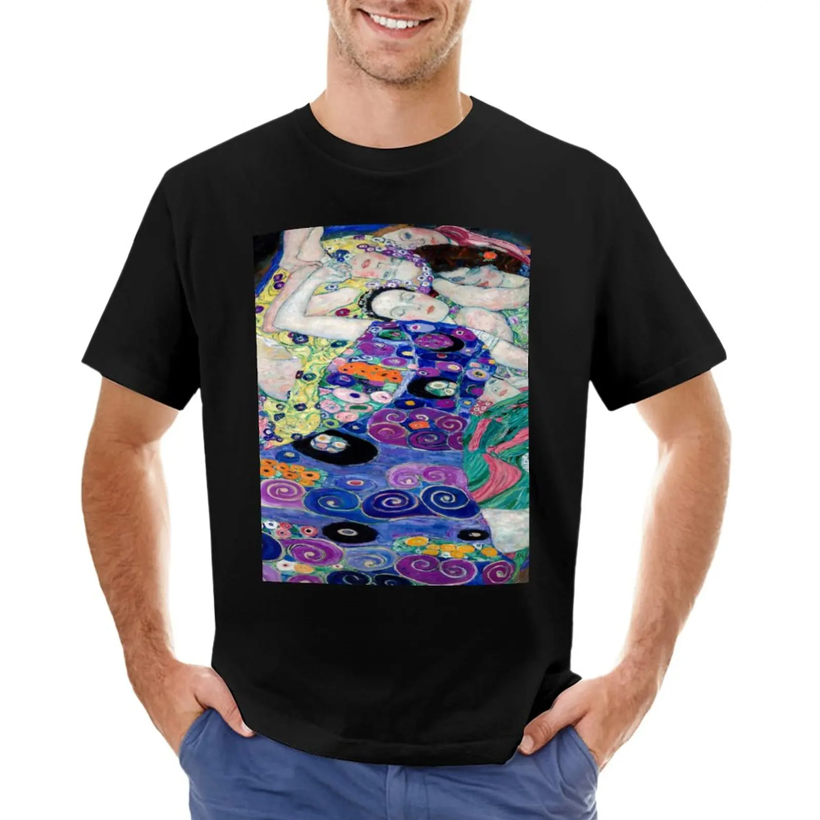 

Gustav Klimt The Virgin,Gustav Klimt paintings,Vintage Museum Exhibition, T-Shirt hippie clothes Men's t-shirt