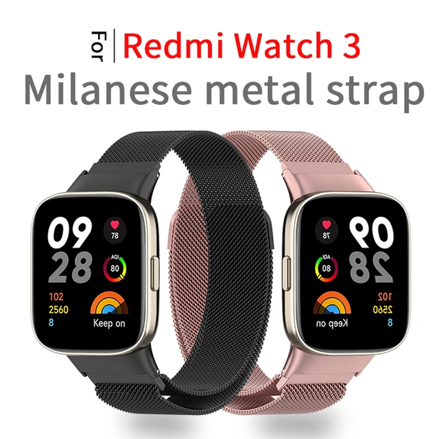 Para Redmi Watch 3 Active Milan Correa de reloj de malla de acero magnético  (Plata)