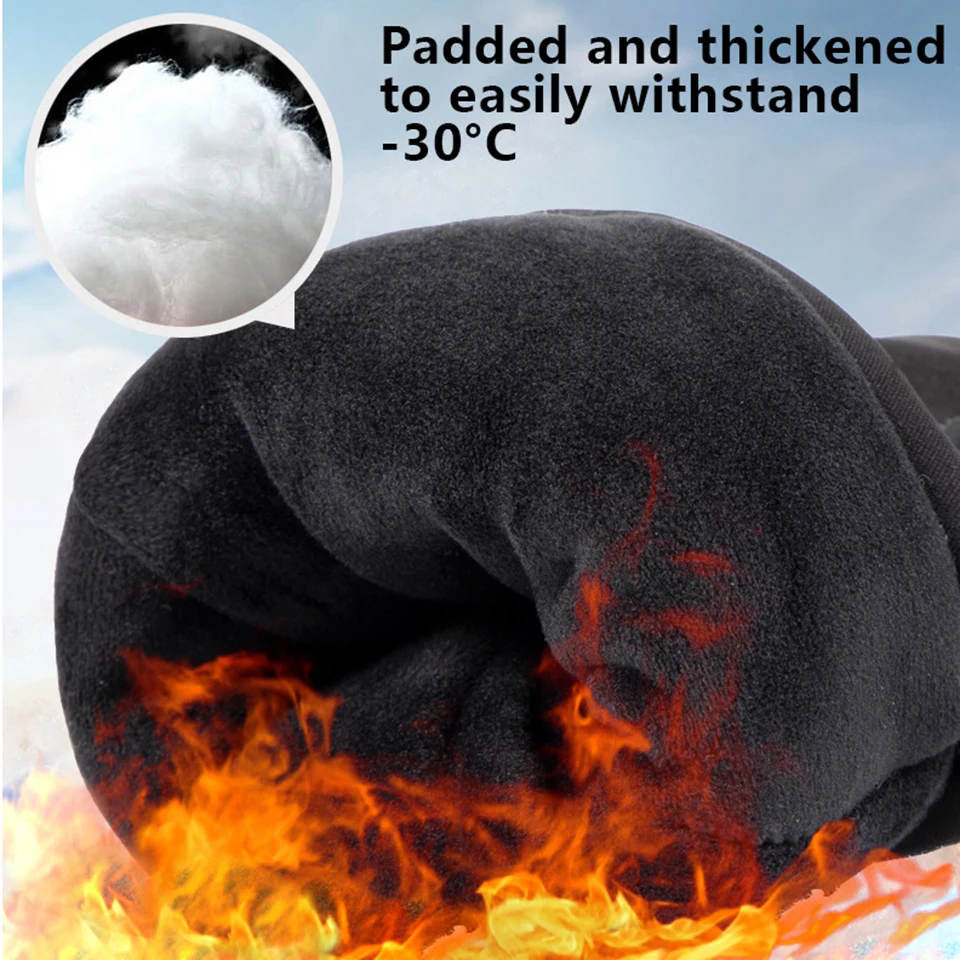 LOCLE Touch Screen Ski Gloves Men Women Warm Windproof Riding Hiking Skiing Skateboard Snowboard Gloves Snowmobile Gloves 6