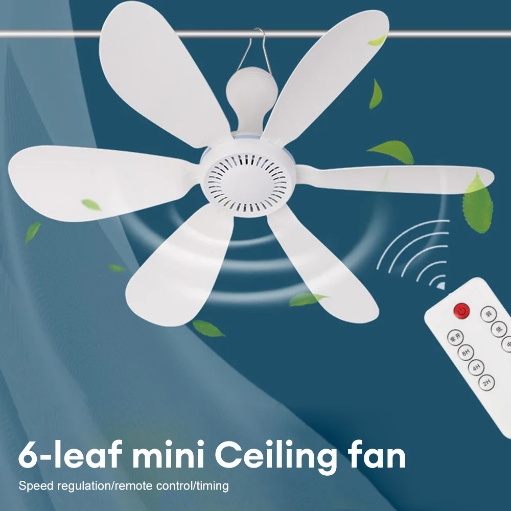 

Hanging Fan 6 Leaves Ceiling Fan for Outdoor Activities USB Powered Ceiling Canopy Fan Picnic Camping BBQ Supplies