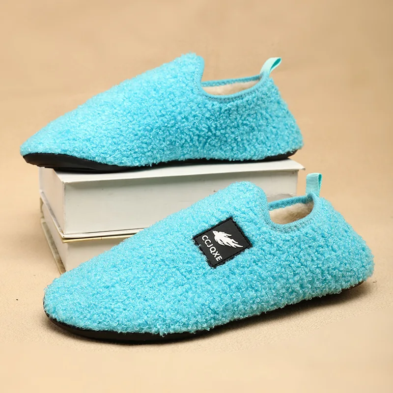 

Hot Sale Cheap Men's Winter Slippers Indoor House Couples Home Shoes Big Size 47 Comfortable Slip-on Plush Slipper Men Loafers