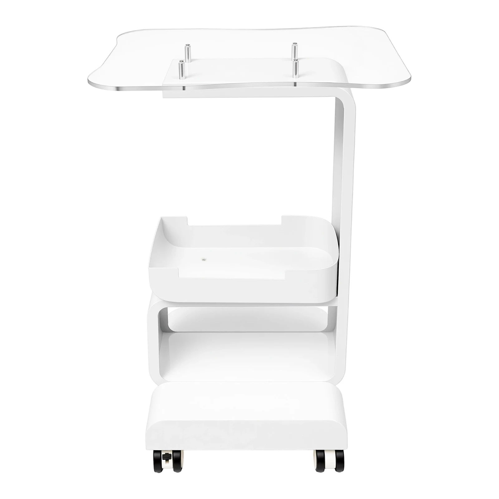 Schönheitssalon-Trolley mit großem Aufbewahrungskorb, 15 kg Tragkraft, 76 cm Höhe, leise PU-Räder für Salon, Spa und Heimgebrauch – Detail 3