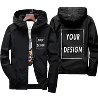Veste d'automne avec Logo de marque personnalisé pour homme, coupe-vent chaud et imperméable, vêtements décontractés, grande taille 7Xl, vert, noir, rouge, pour l'extérieur 1