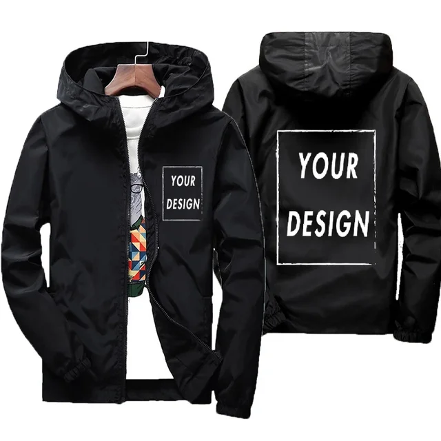 Veste d'automne avec Logo de marque personnalisé pour homme, coupe-vent chaud et imperméable, vêtements décontractés, grande taille 7Xl, vert, noir, rouge, pour l'extérieur 1