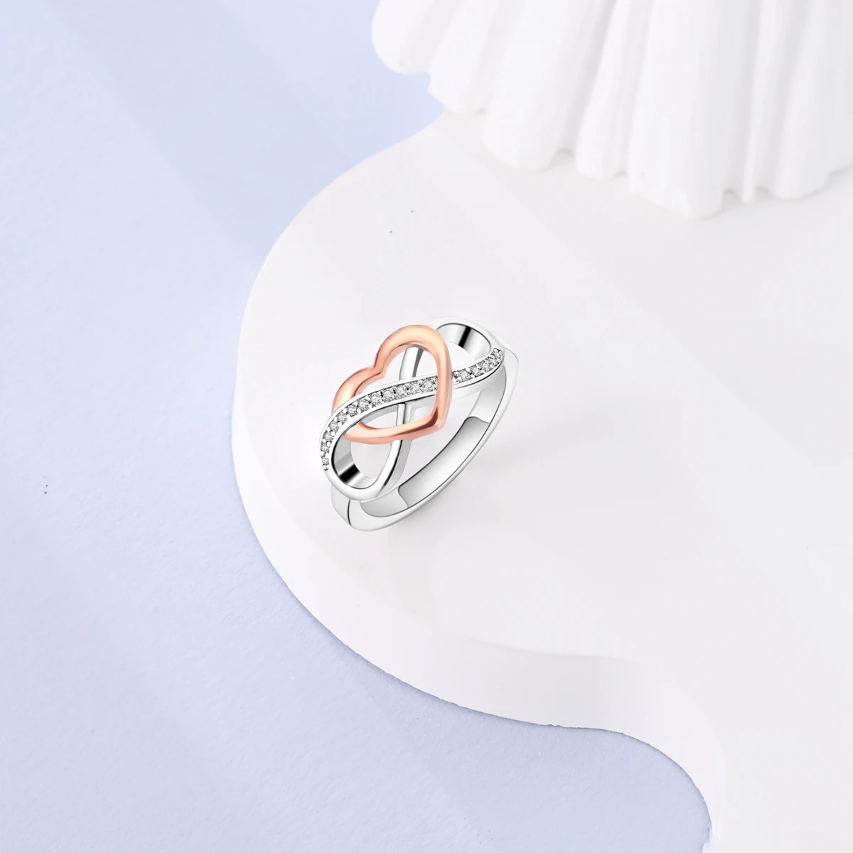 MULA 925 Sterling Silver Rings Infinite Flower Sparking Princess Wishbone Heart Popular Fashion Vintage Ring For Women Wedding
