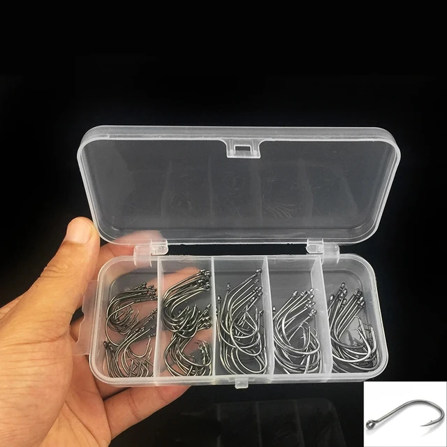 50PCS Fishing Circle Hook Wide Gap in-Line for Saltwater