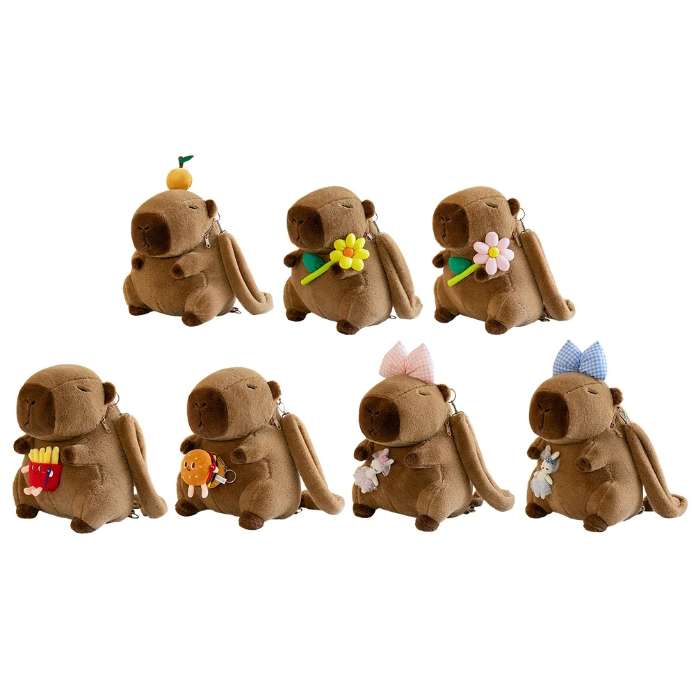 Cute Capybara Plush Backpack Funny Kawaii Doll Fur Bag Cartoon Capybara Shoulder Bag Children Mini Knapsack Bag for Kids Student