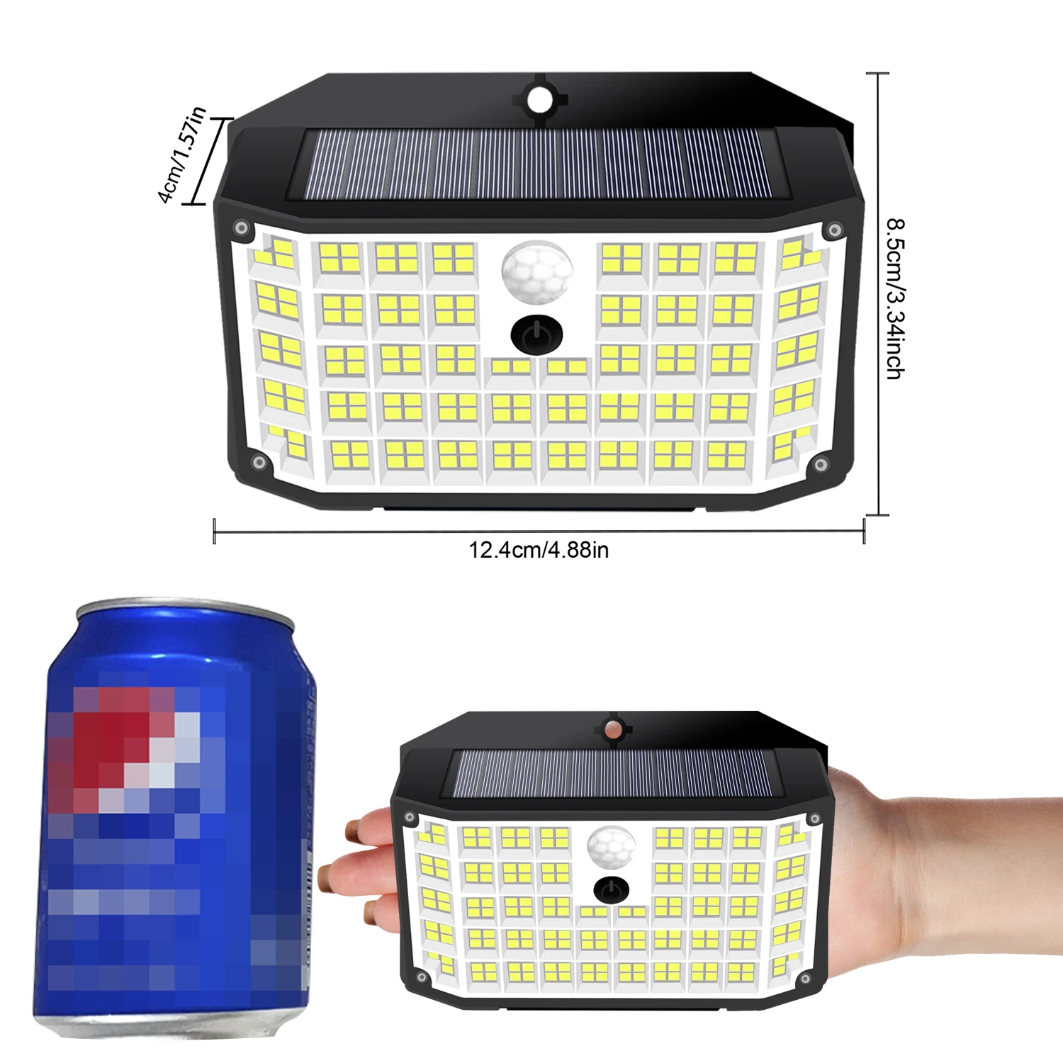 Solar Outdoor Lights 176 LED Solar Powered Motion Sensor Flood Lights IP65 Waterproof 3 Modes Wall Lamp For Outside Porch Yard 5