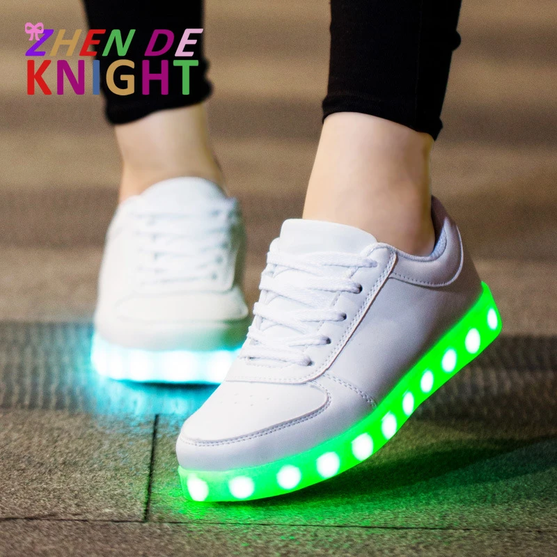Zapatillas luminosas con cargador USB para niños niñas, zapatos informales luz Led, transpirables, talla 30 42|Zapatillas AliExpress
