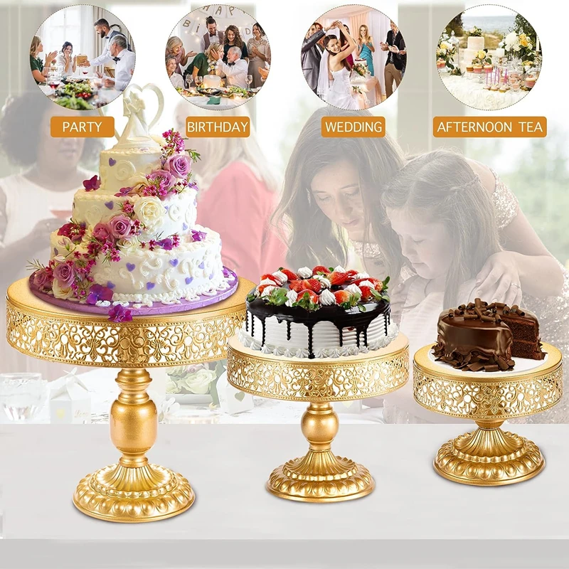 Round Metal Pedestal Holder Cake Stand Dessert Cupcake Pastry Candy Display Plate Gold Tower for Wedding Birthday Party cake stand dessert stand