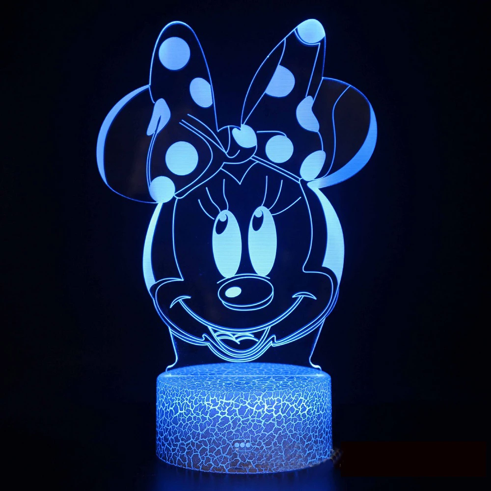 Disney Mickey Mouse Touch LED Night Light with USB Charging Station- Mickey  LED Nightlight with 6 Light Settings, USB 2.0 and USB Type C Ports- Mickey
