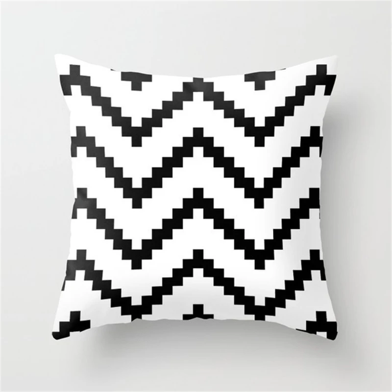 2022 Black White Geometric Creative Print Cushion Cover Sofa Decoration Pillow Cover Comfortable Simple INS Home Decor 45x45CM