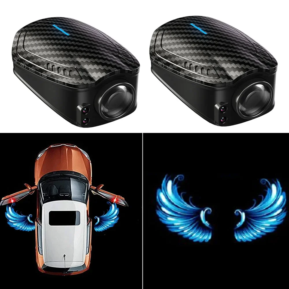 2Pcs Angel Wings Universal Car Door Projector Lights Car Door Lights Logo  Projection Shadow LED Welcome Courtesy Lights