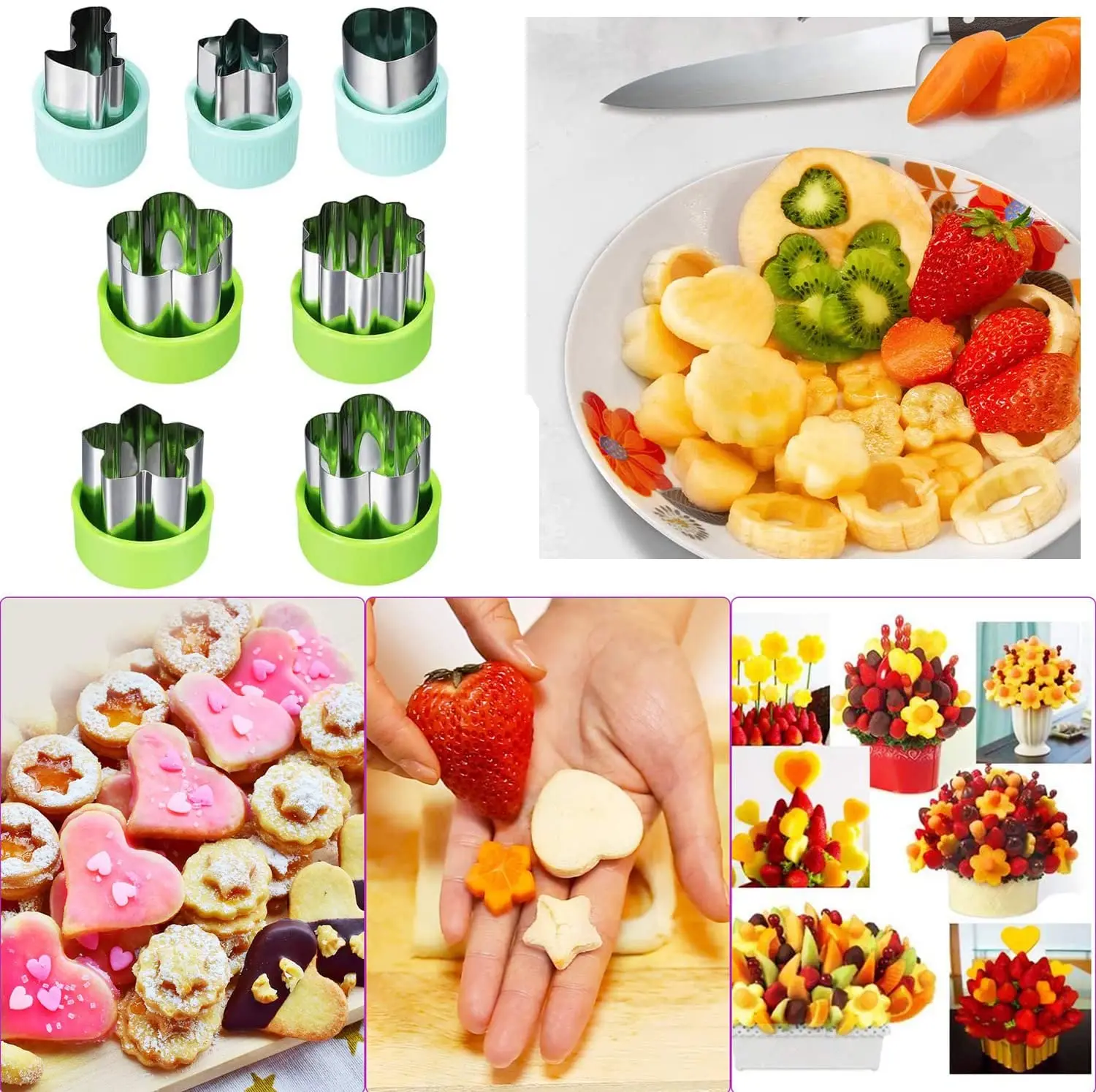 Fruit Cutters for Children, Kids Food Cookie, Sandwich Mold Maker