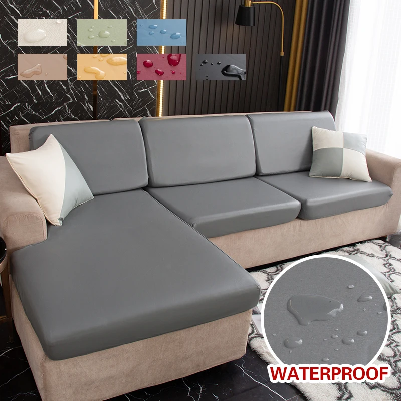 1 Seater, Chocolate Leather subrtex Leather Sofa Seat Cushion Covers Stretch Seat PU Cushion Protector Waterproof 