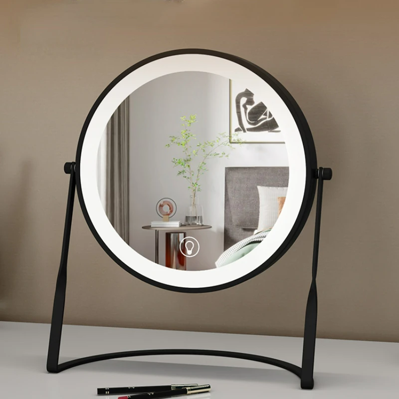 

Desktop Led Decorative Mirrors Magnifying Round Decorative Mirrors Standing Espejo De Pie Room Decoration Aesthetic YY50DM