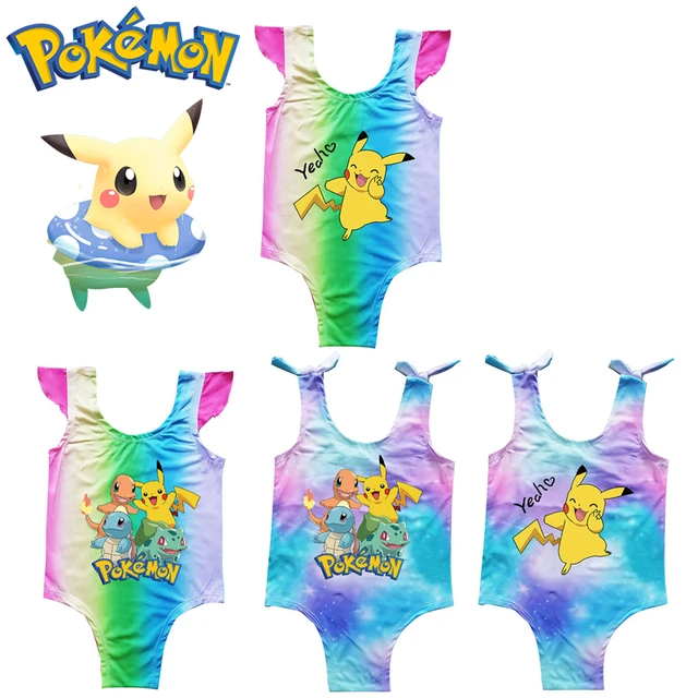 Conjunto macacão de algodão manga curta, personagem de anime fofo, padrão  pikachu, bebê masculino e feminino, pokémon, meias, verão - AliExpress