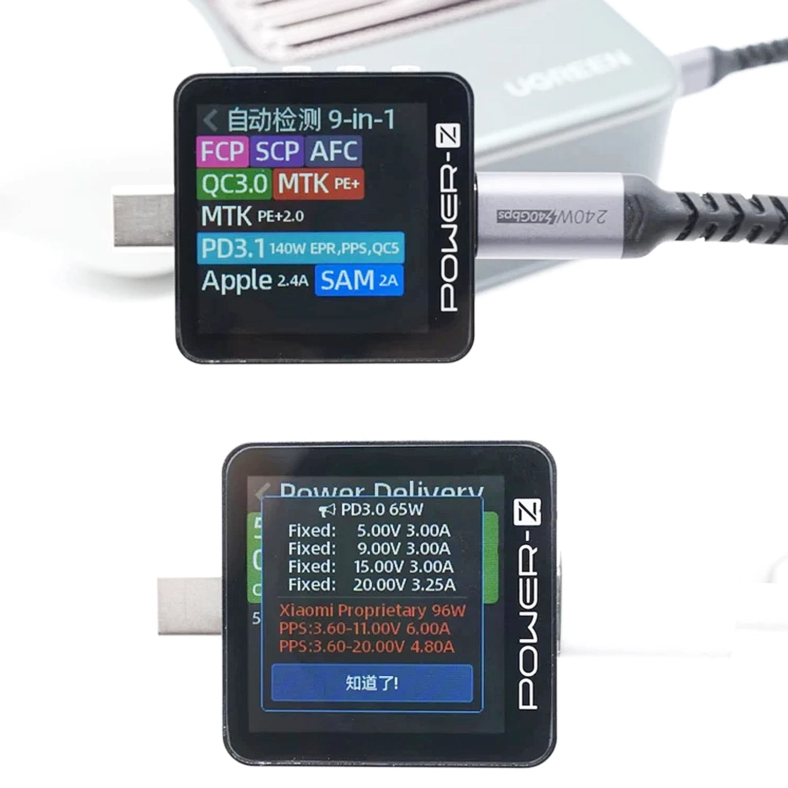 POWER-Z KM003C KT002 USB-C PD 테스터 전압계 PD3.1 QC..