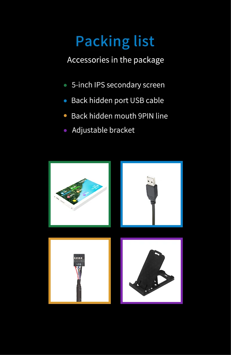 5 Inch USB-C Secondary Scree IPS 800x480 LCD Computer Hardware Monitor No Need A